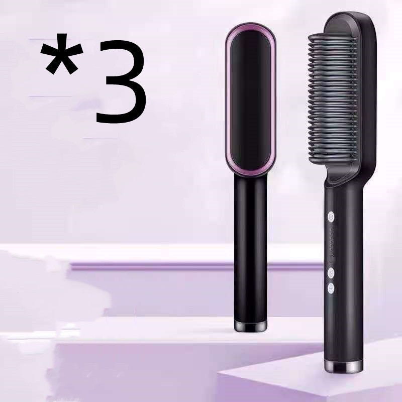 2 - in - 1 Hair Straightener & Hot Comb – Negative Ion Curling Iron Electric Hair Brush for Smooth, Frizz - Free Styling - Treasure Mementos