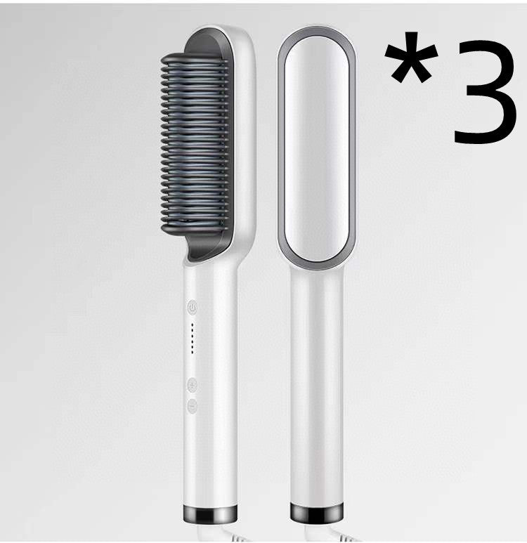 2 - in - 1 Hair Straightener & Hot Comb – Negative Ion Curling Iron Electric Hair Brush for Smooth, Frizz - Free Styling - Treasure Mementos