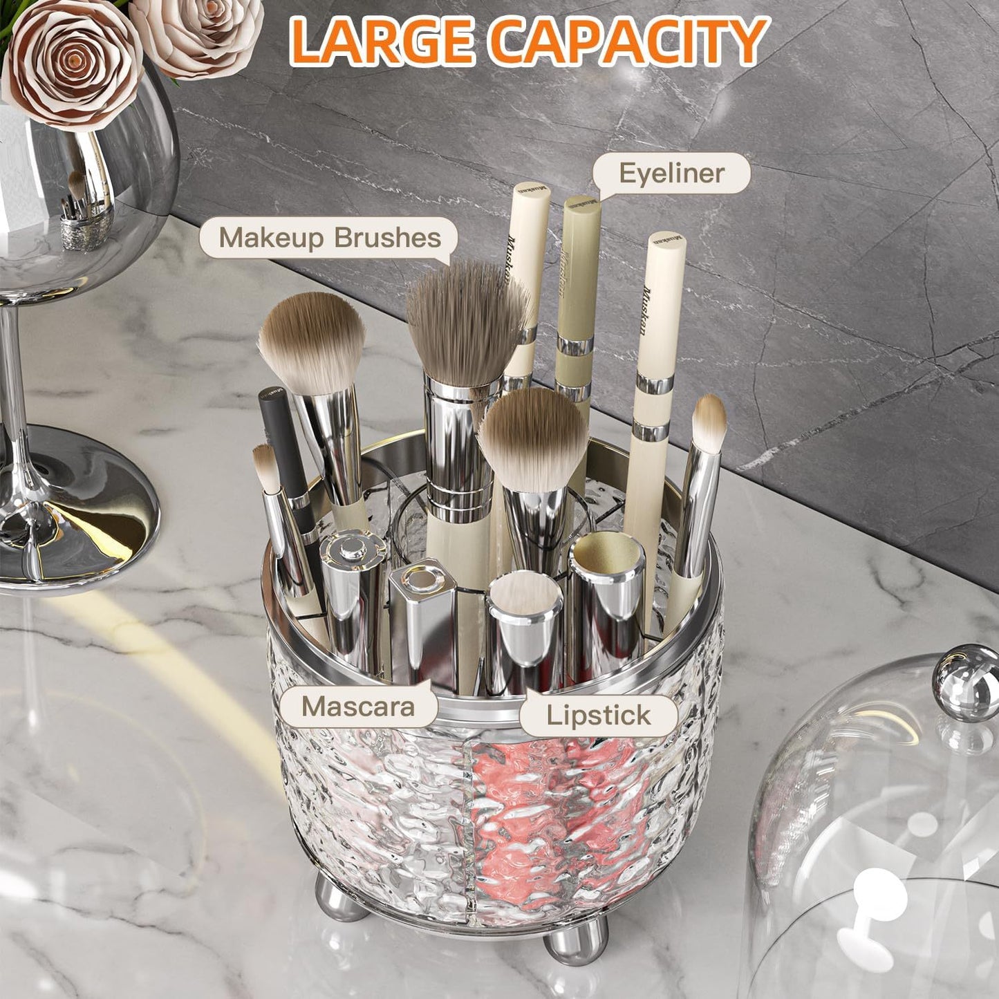 Large Capacity Makeup Brush Storage Organizer Rack