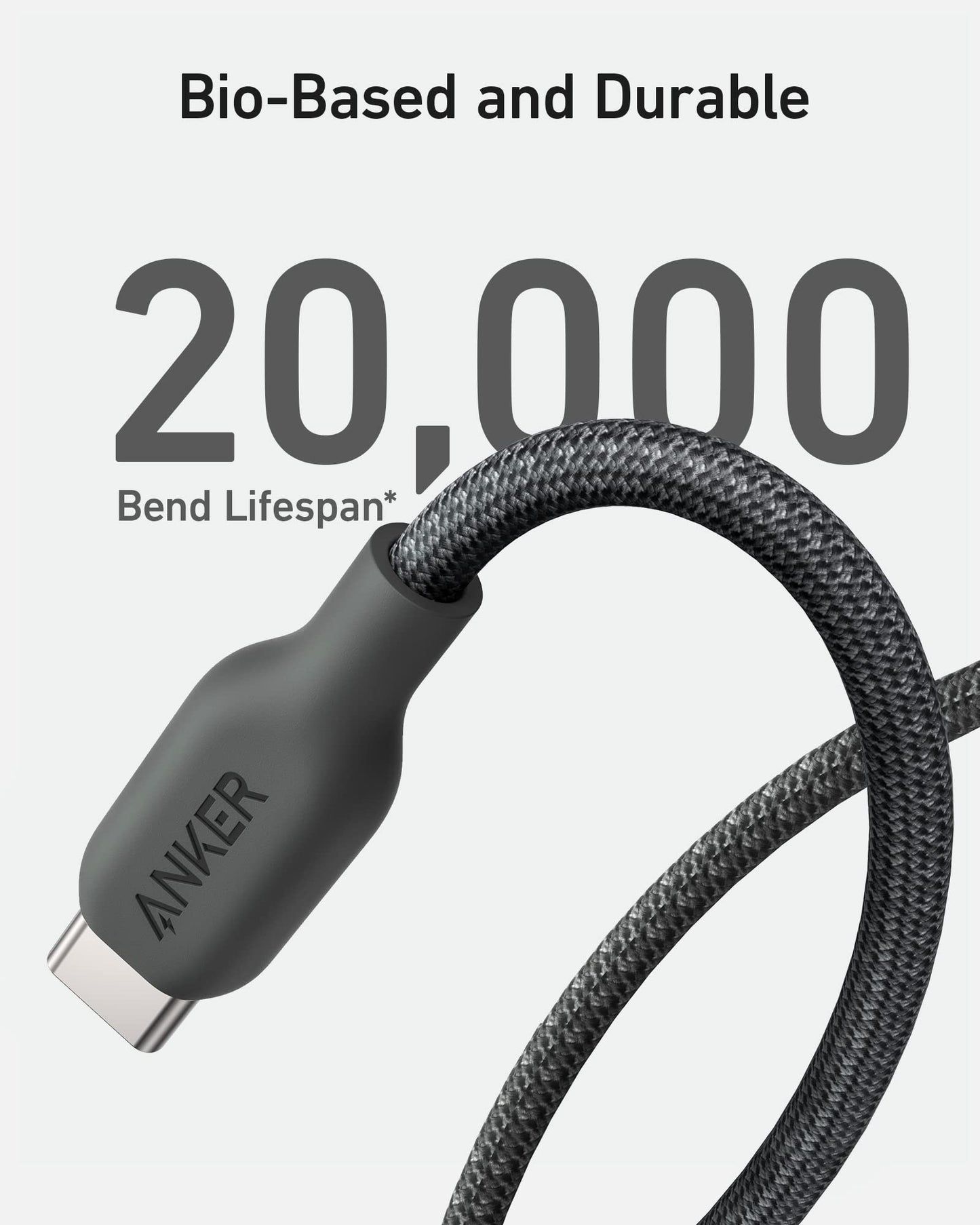 Anker USB C to USB C Cable (240W, 10 ft)  bio-based nylon