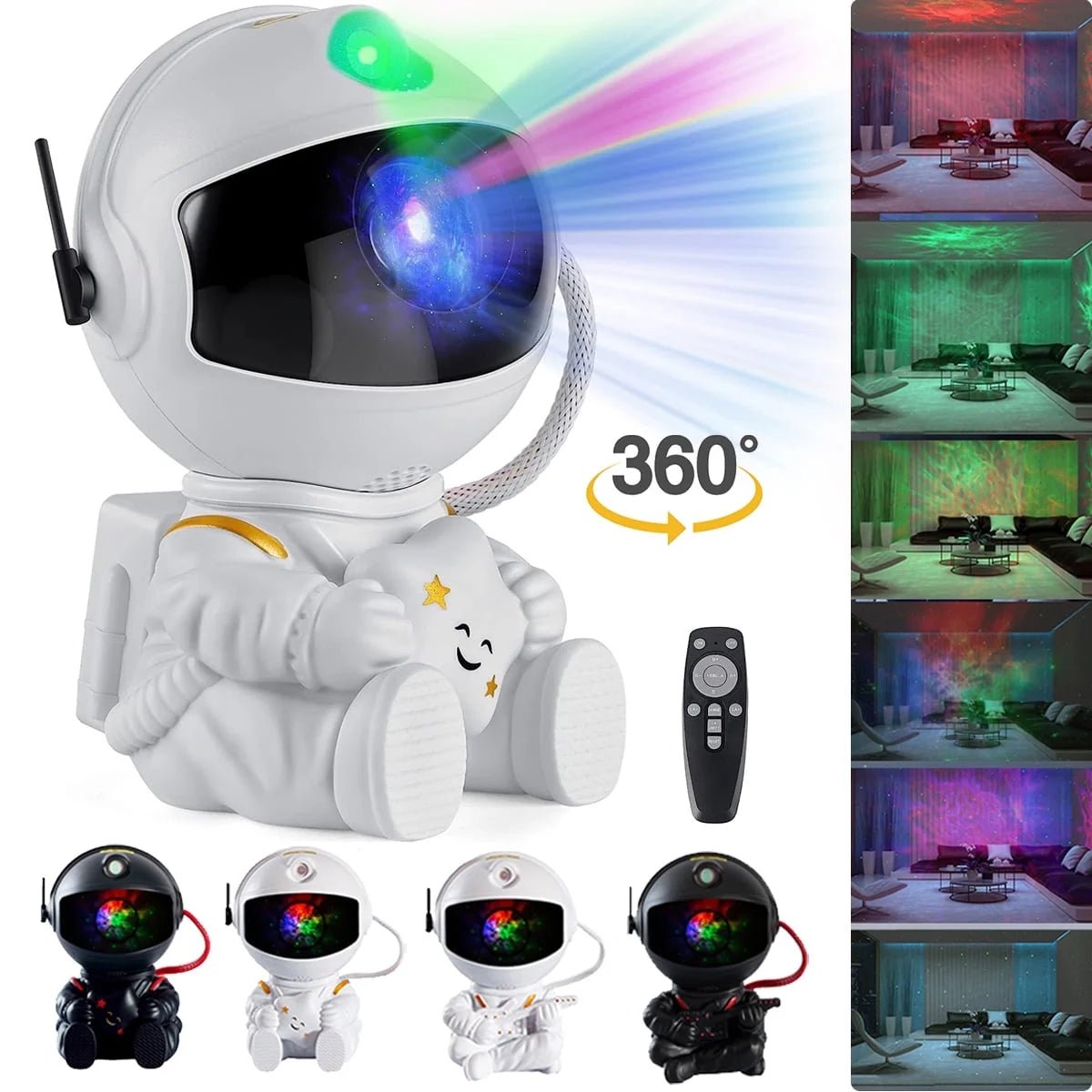 Astronaut Star Galaxy Projector, 360° Rotating Starry Sky Ceiling Led Night Light with Remote, for Kids Bedroom Party Decoration Lights (Black Guitar Model) - Treasure Mementos