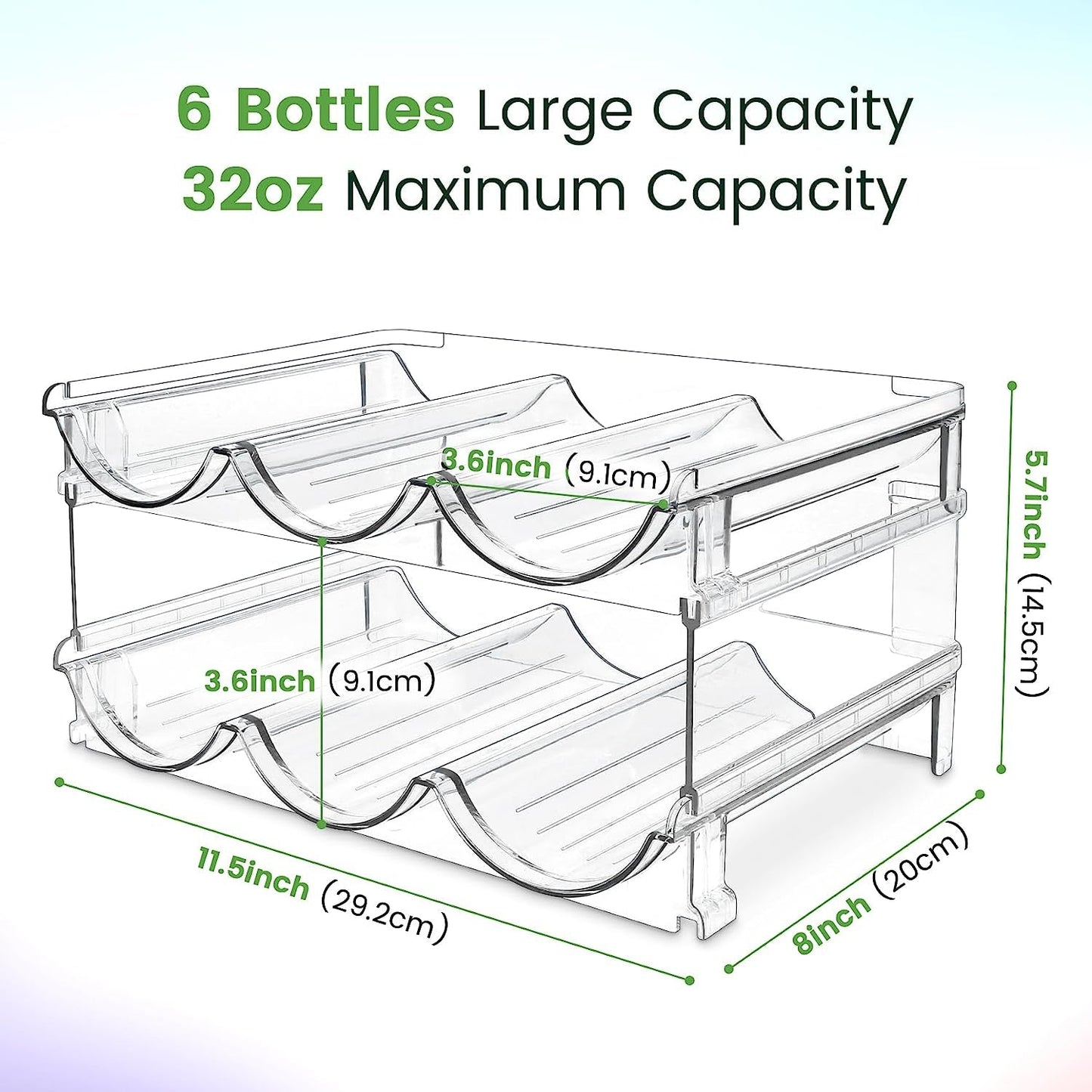 Cabinet Water/ Wine Bottle Organizer Set – 2 Pack Stackable Storage Racks for Kitchen, Pantry & Countertop, Space - Saving Water Bottle Holder - Treasure Mementos