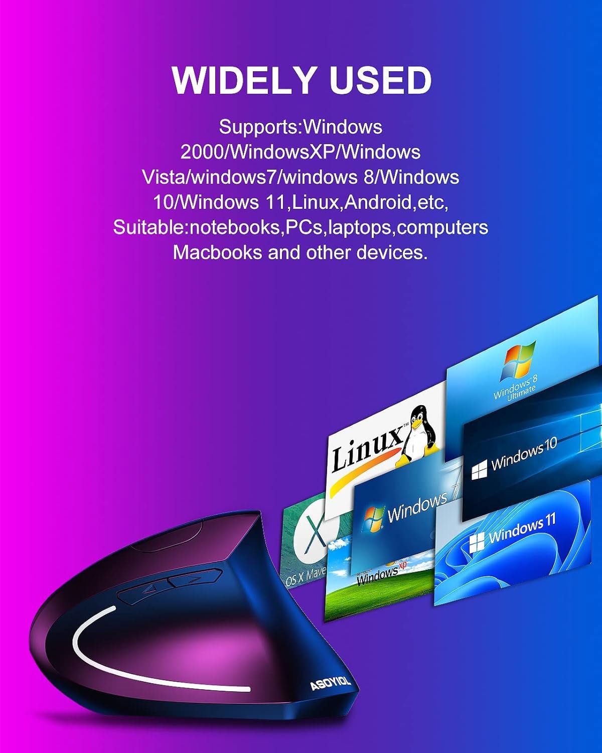 Ergonomic Wireless Vertical Mouse – USB Receiver, Adjustable DPI, 6 Buttons (Right Hand, Black) - Treasure Mementos