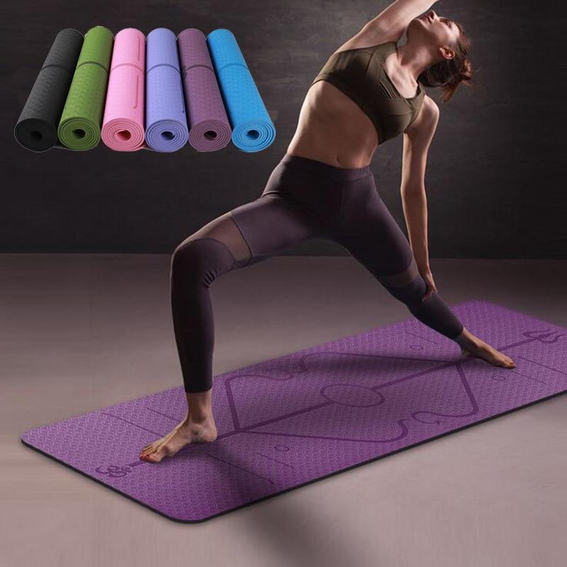 Non - Slip Yoga Mat with Alignment Lines - Treasure Mementos