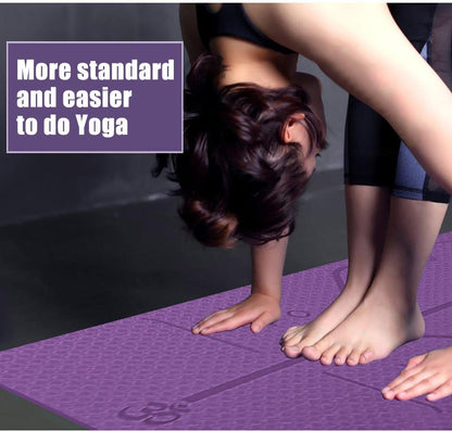 Non - Slip Yoga Mat with Alignment Lines - Treasure Mementos