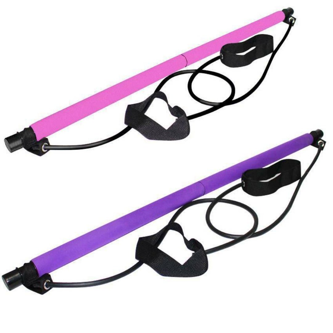 Pilates Squat Resistance Bar with Bands - Treasure Mementos