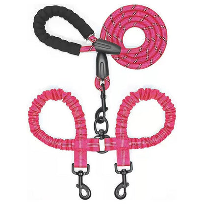 Polyester Pet Reflective One Drag Two Traction Rope - Treasure Mementos