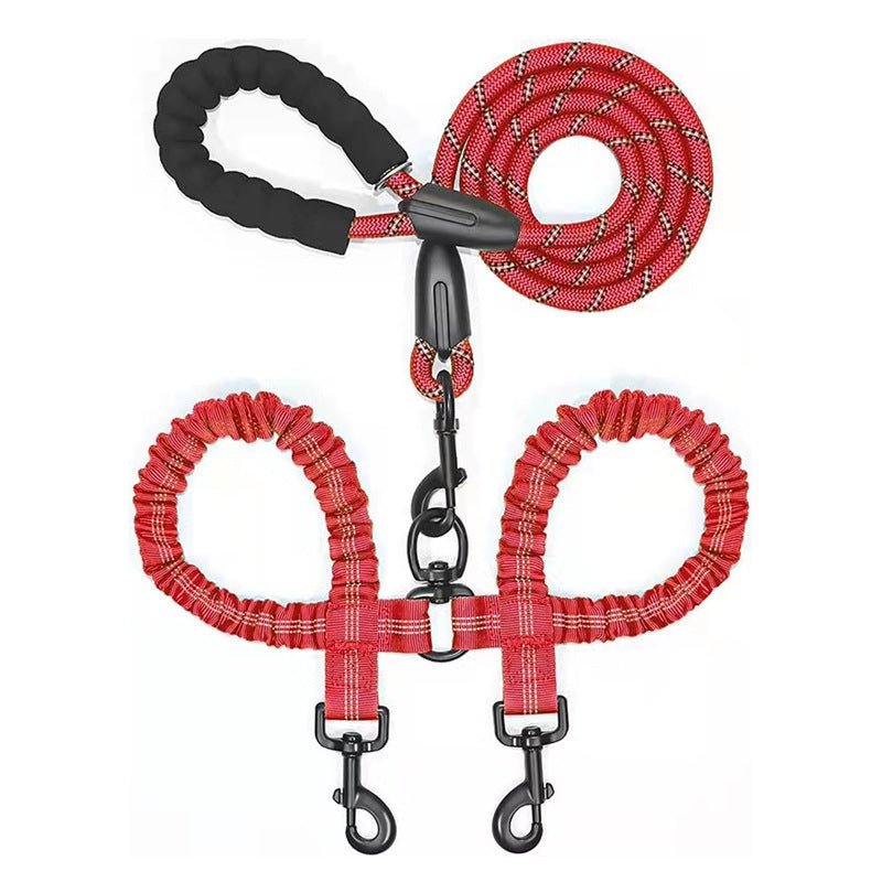 Polyester Pet Reflective One Drag Two Traction Rope - Treasure Mementos