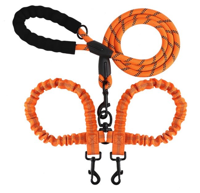 Polyester Pet Reflective One Drag Two Traction Rope - Treasure Mementos