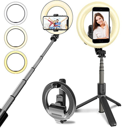 Portable 4 - in - 1 Selfie Stick with Tripod & LED - Treasure Mementos