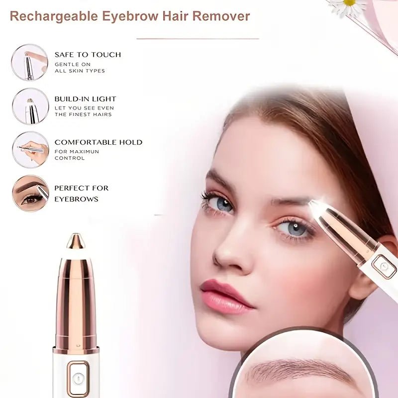 Rechargeable Painless Eyebrow Hair Remover Tool - Treasure Mementos