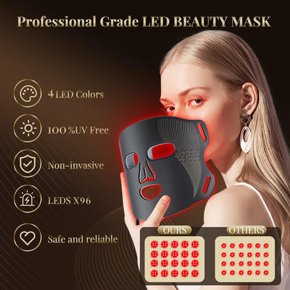 Red Light Therapy Mask – LED Facial Device for Wrinkle Reduction & Skin Tightening - Treasure Mementos
